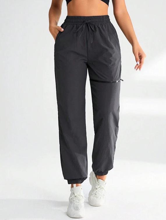 women solid high rise joggers - 21739325 -  Zoom Image - 0