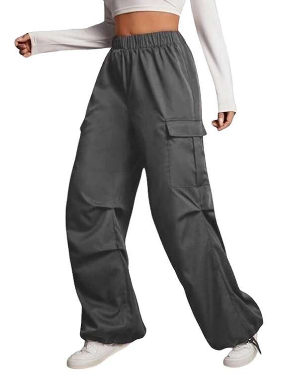women solid mid rise parachute pants - 21739329 -  Zoom Image - 0