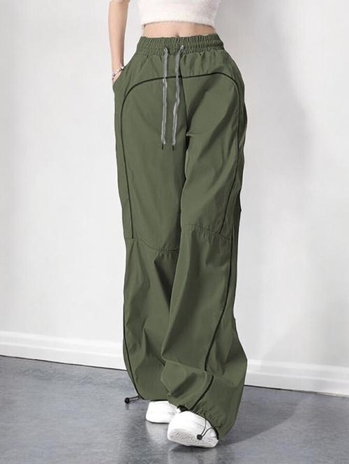 women solid mid rise track pant - 21739357 -  Standard Image - 0