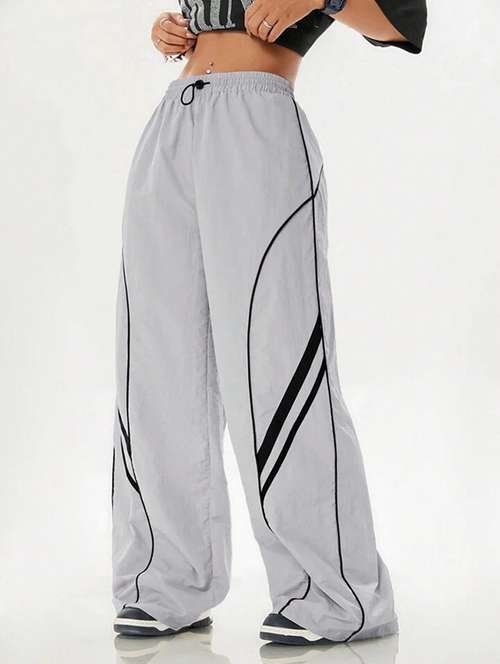 women solid mid rise track pant - 21739390 -  Standard Image - 0