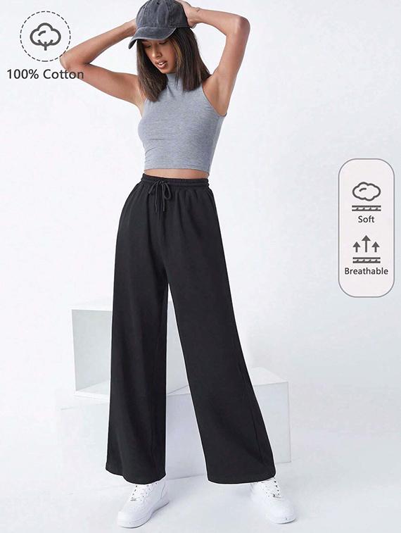 women solid mid rise track pant - 21739400 - Standard Image - 2