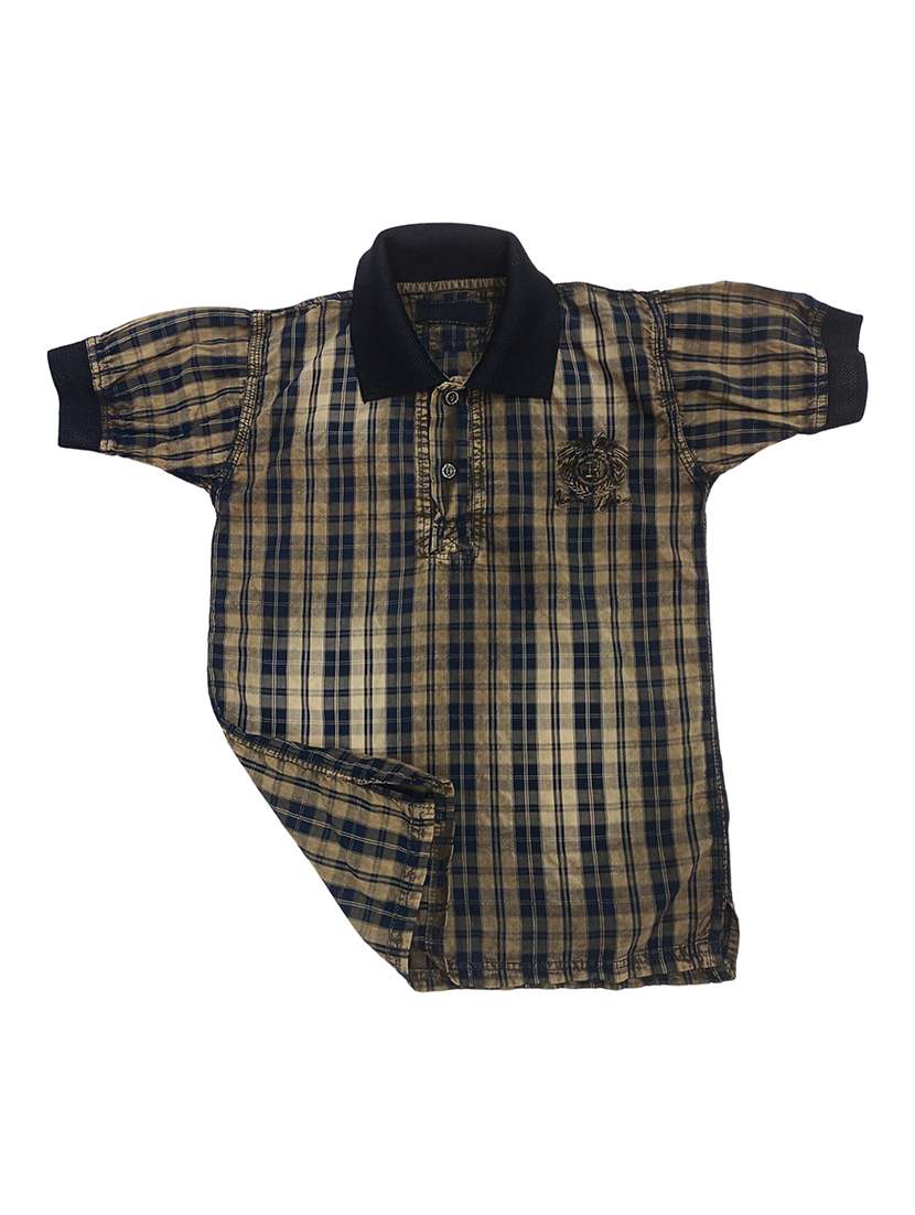 boys checkered short sleeve polo t-shirt - 21740060 -  Standard Image - 2