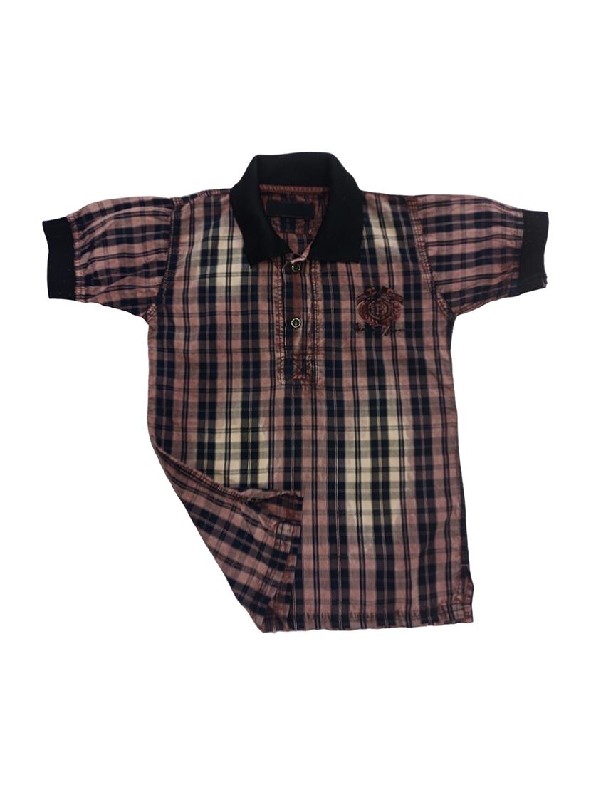 boys checkered short sleeve polo t-shirt - 21740062 - Standard Image - 2