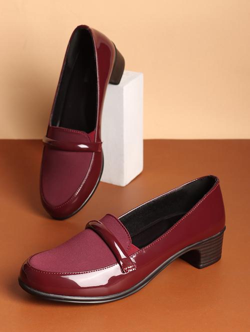 women maroon slip on formal shoes - 21740075 -  Standard Image - 0