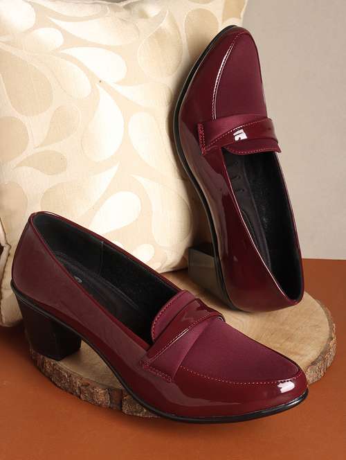 women maroon slip on formal shoes - 21740078 -  Standard Image - 0