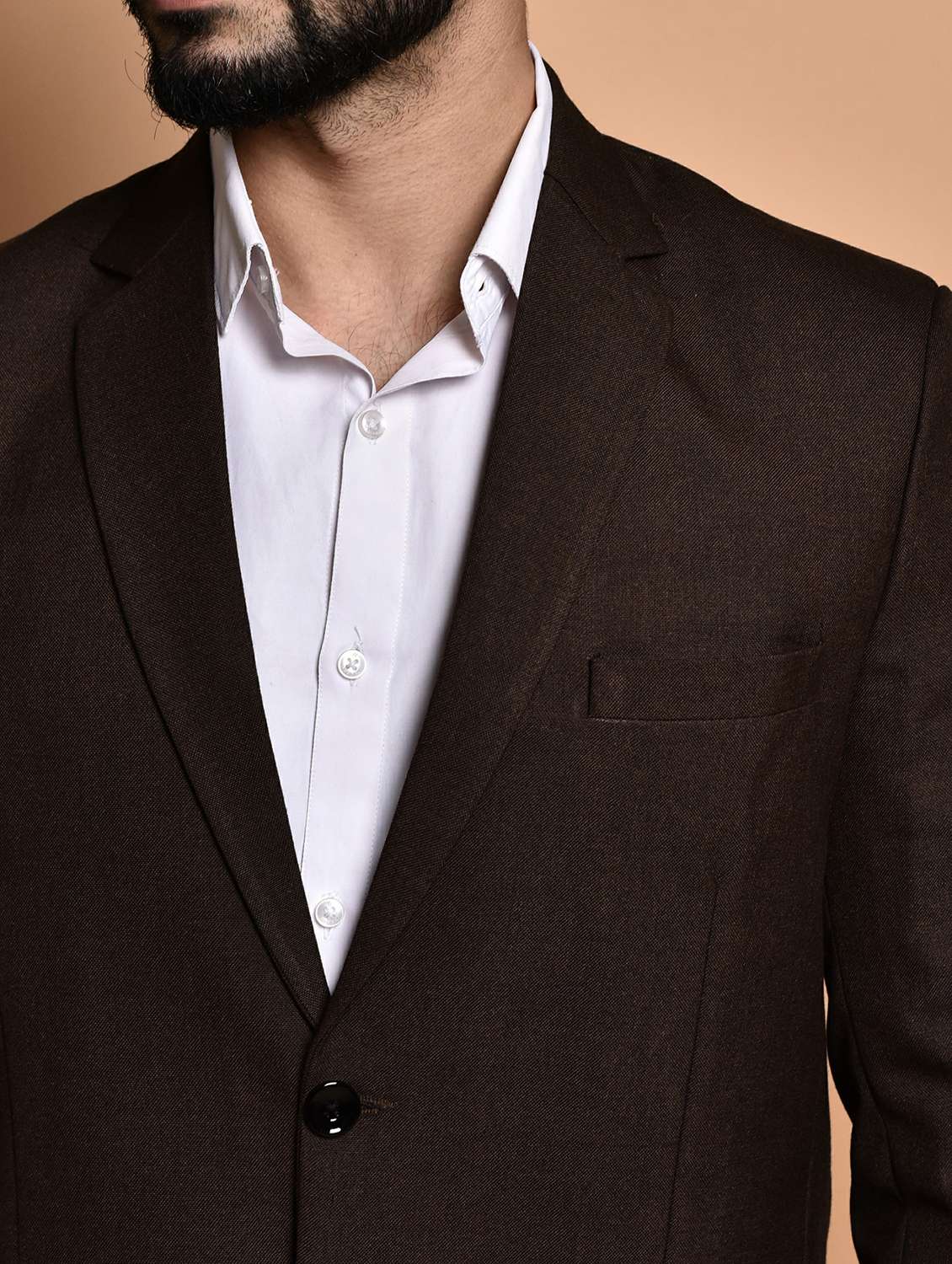 men solid single breasted long sleeve blazer - 21740110 -  Standard Image - 2