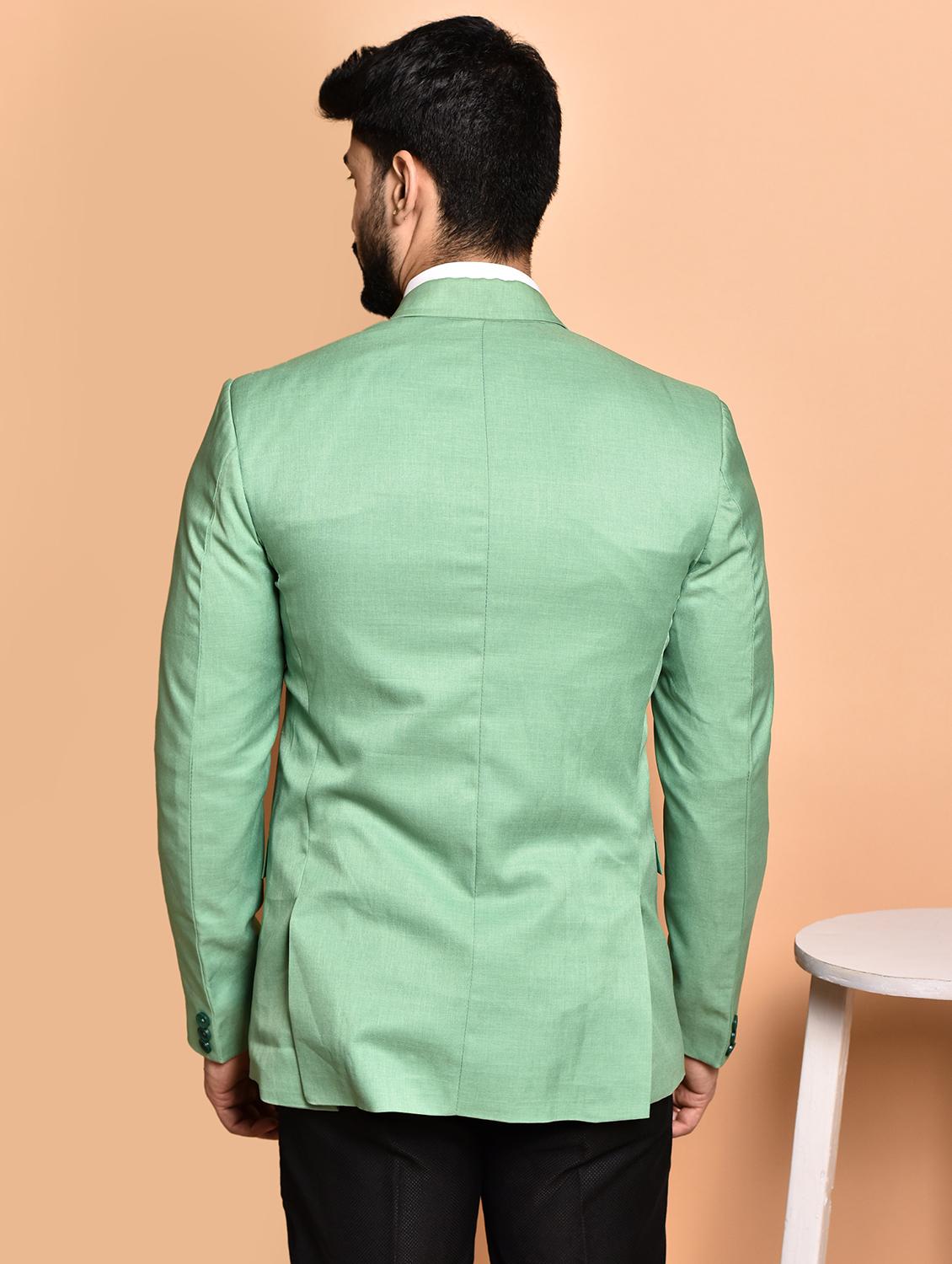 men solid single breasted long sleeve blazer - 21740145 - Standard Image - 2