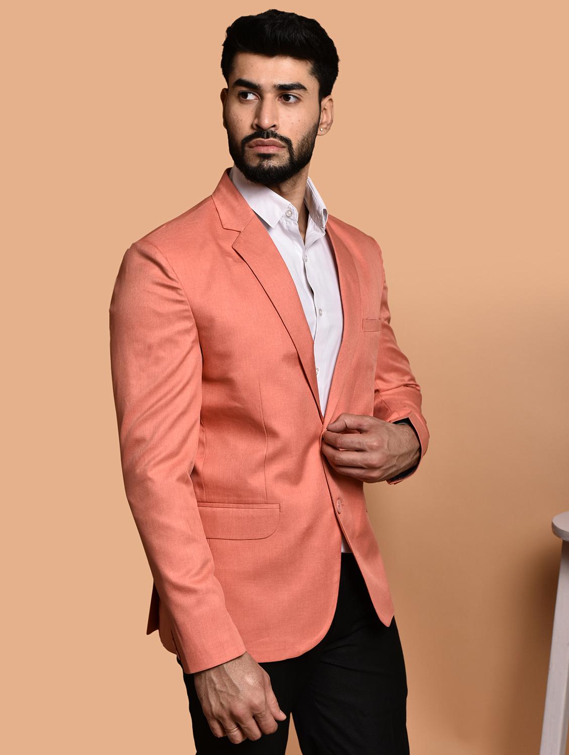 men solid single breasted long sleeve blazer - 21740183 - Standard Image - 2