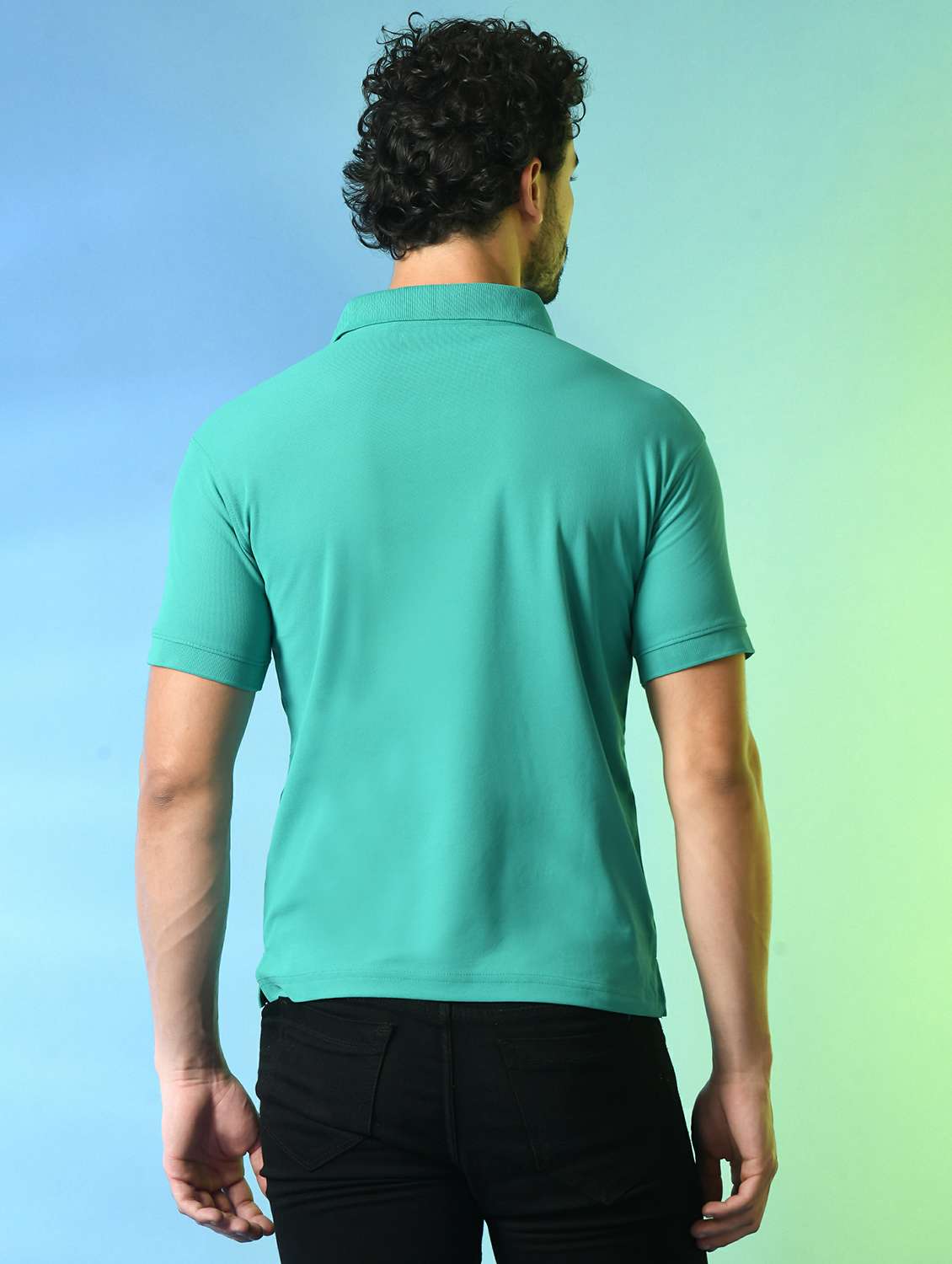 men solid polo neck t-shirt - 21740247 -  Standard Image - 2