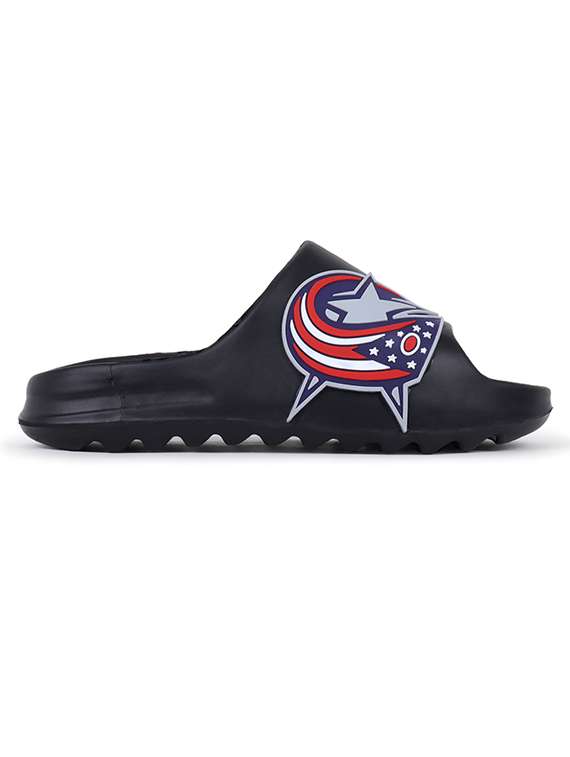 men printed slider flip flops - 21740306 -  Standard Image - 2