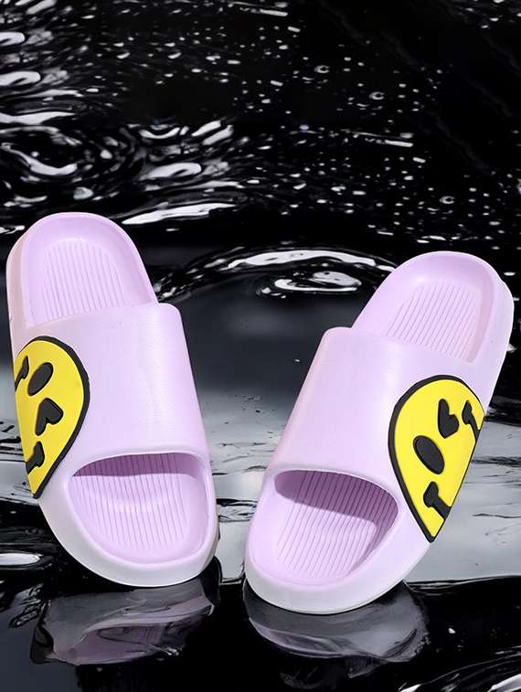 women printed slide flip flops