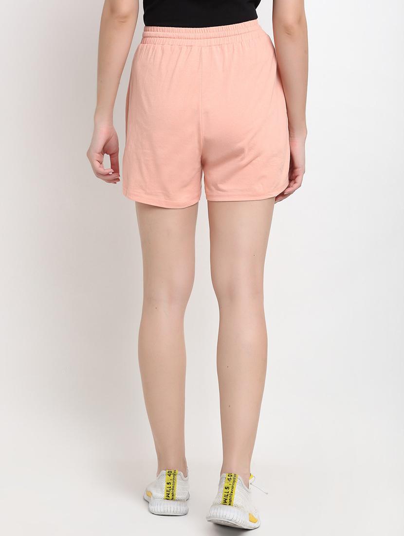 women solid high rise regular shorts - 21740404 - Standard Image - 2