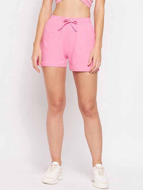 women solid high rise regular shorts - 21740416 -  Standard Image - 0