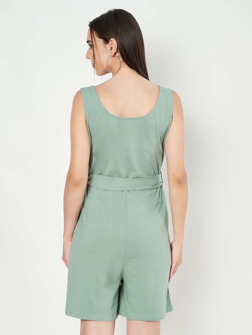 women solid sleeveless romper - 21740457 -  Standard Image - 2