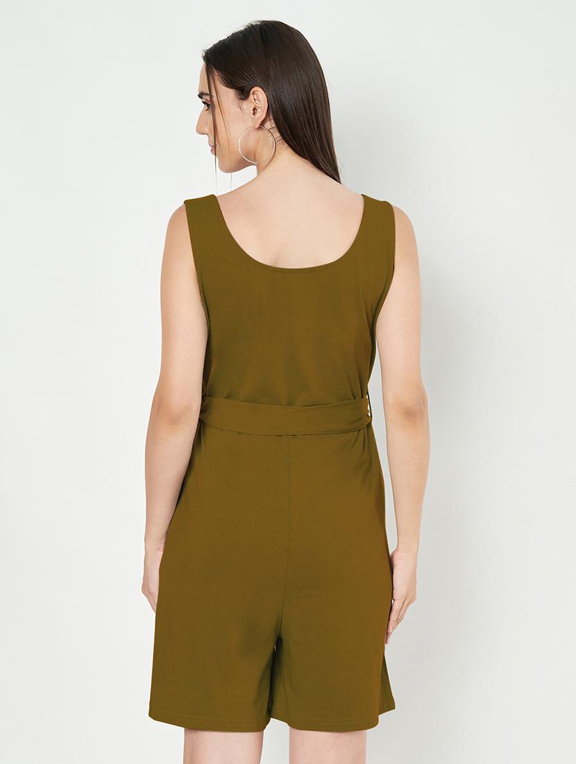 women solid sleeveless romper - 21740462 - Standard Image - 2