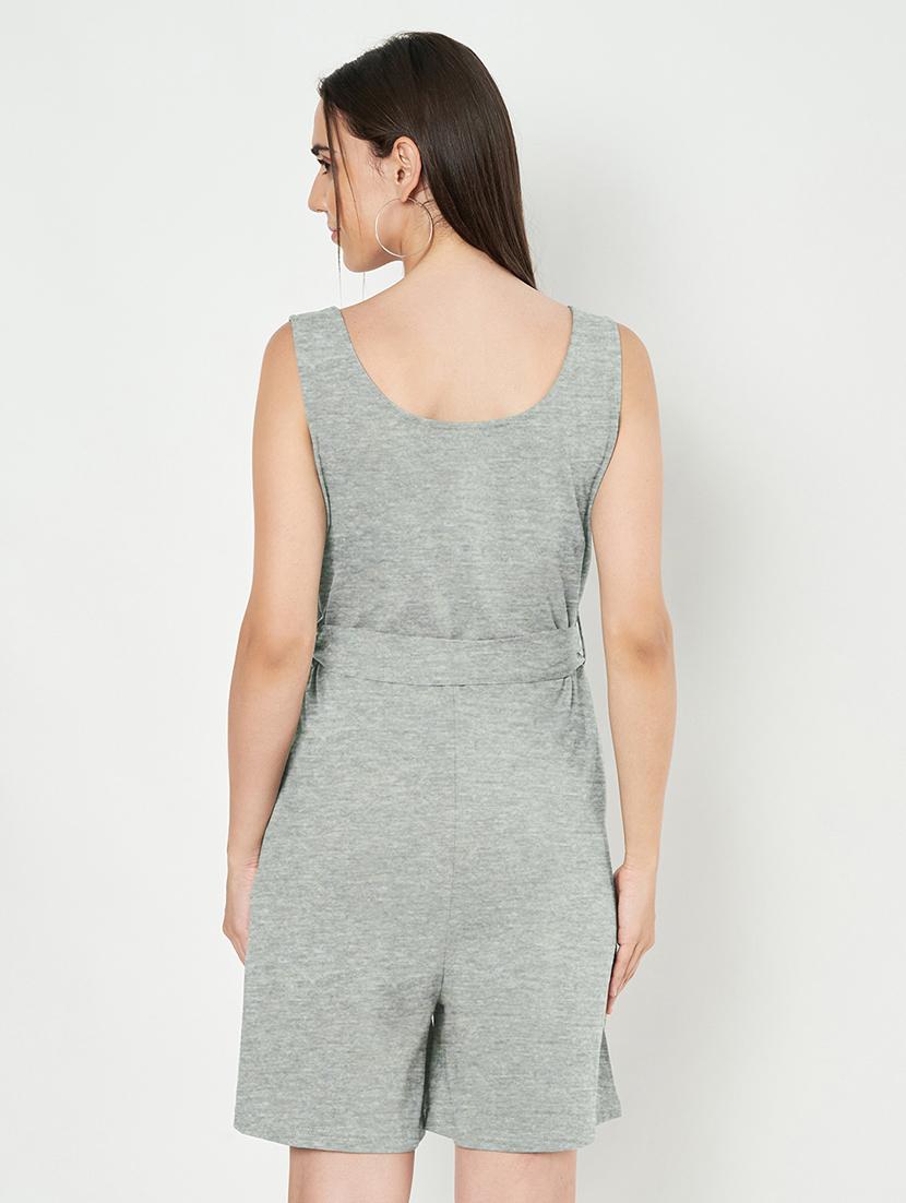women solid sleeveless romper - 21740466 - Standard Image - 2