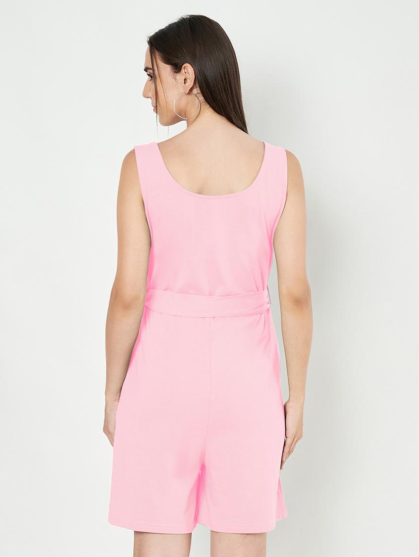 women solid sleeveless romper - 21740469 - Standard Image - 2