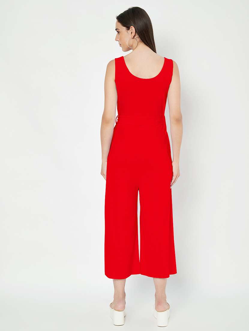 women solid sleeveless full length jumpsuit - 21740484 - Standard Image - 2