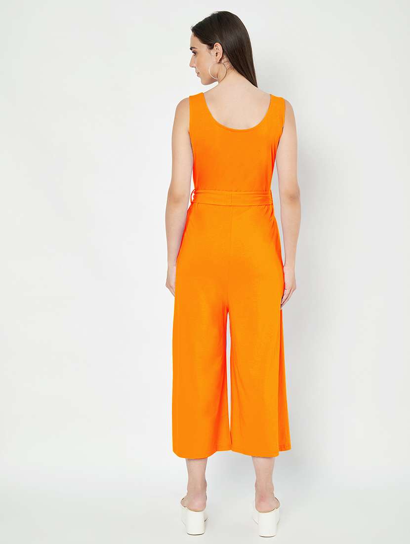 women solid sleeveless full length jumpsuit - 21740487 - Standard Image - 2