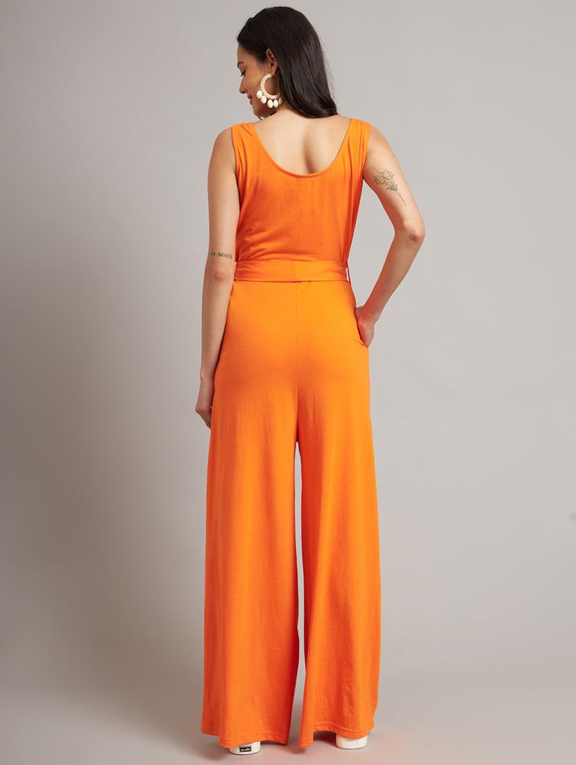 women solid sleeveless full length jumpsuit - 21740501 - Standard Image - 2