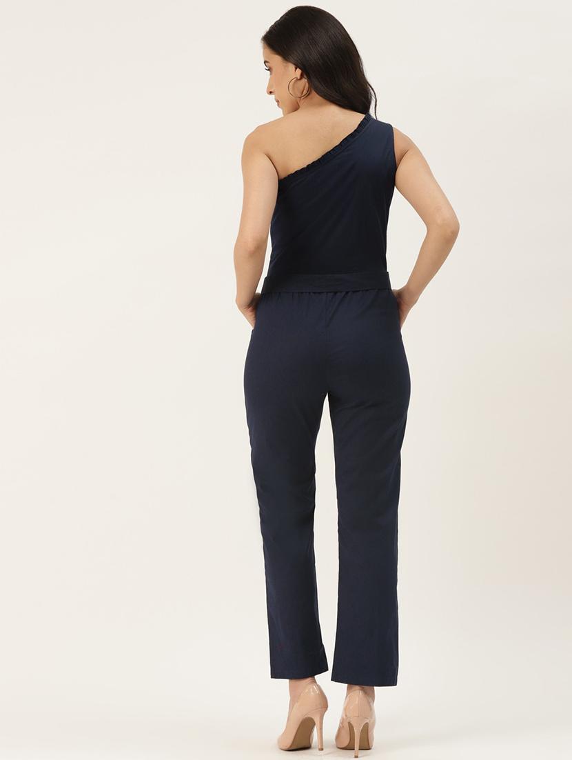 women solid single shoulder jumpsuit - 21740522 - Standard Image - 2