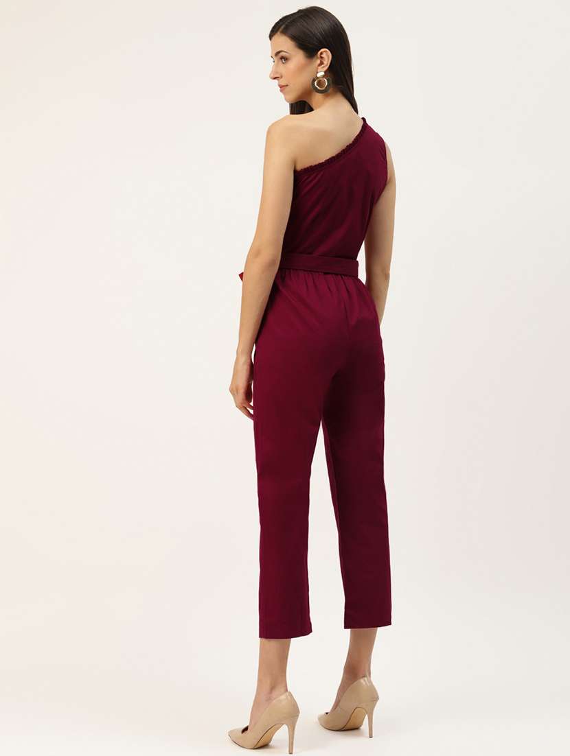 women solid single shoulder jumpsuit - 21740523 - Standard Image - 2
