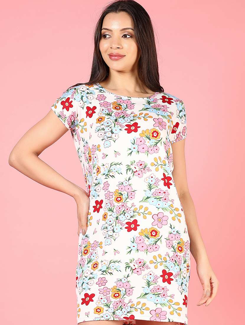 women floral print short sleeve sleepshirt - 21740607 -  Standard Image - 2