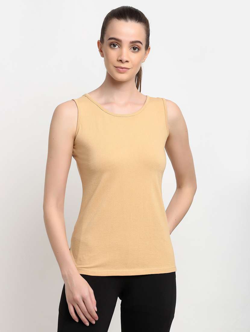 women solid sleeveless tank top 