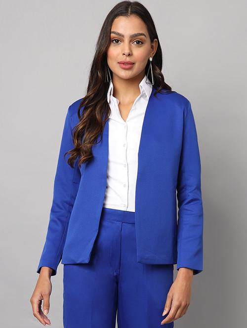 women solid long sleeves formal blazer - 21740827 -  Standard Image - 0