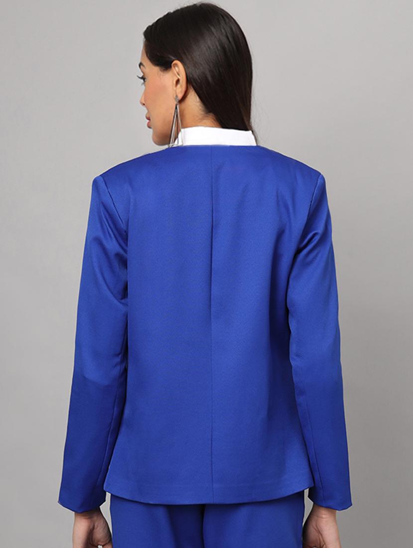 women solid long sleeves formal blazer - 21740827 - Standard Image - 2