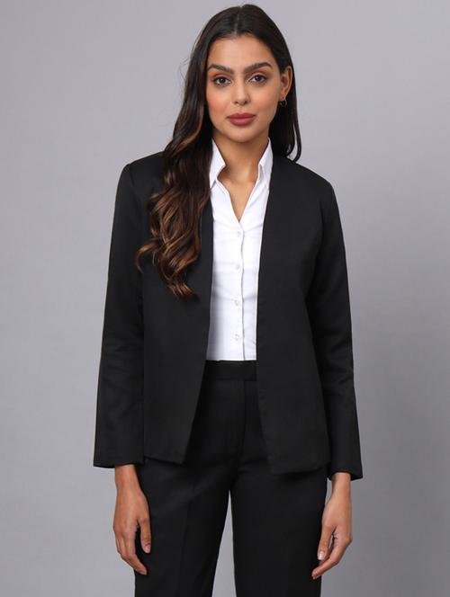 women solid long sleeves formal blazer - 21740828 -  Standard Image - 0
