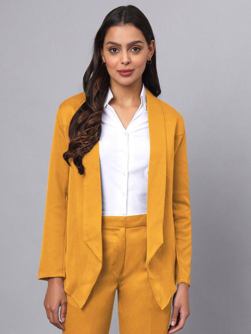 women solid long sleeves formal blazer - 21740830 - Standard Image - 0