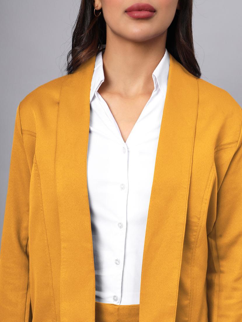 women solid long sleeves formal blazer - 21740830 - Standard Image - 2