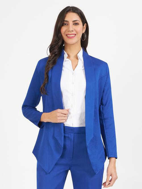 women solid long sleeves formal blazer - 21740832 - Standard Image - 0