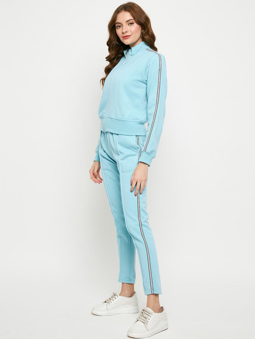 women solid long sleeves active wear co-ord set - 21740834 - Standard Image - 2