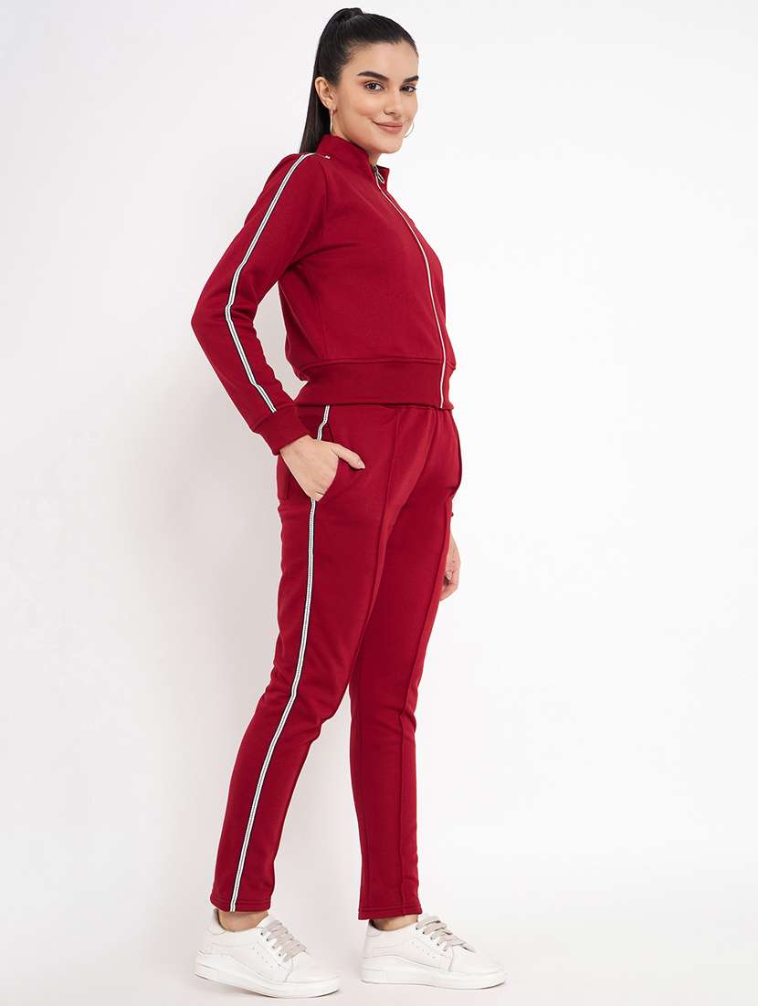 women solid long sleeves active wear co-ord set - 21740837 -  Standard Image - 2