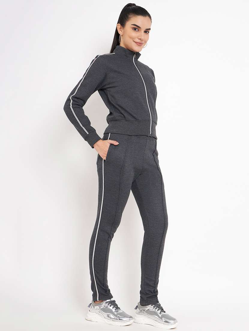 women solid long sleeves active wear co-ord set - 21740839 -  Standard Image - 2