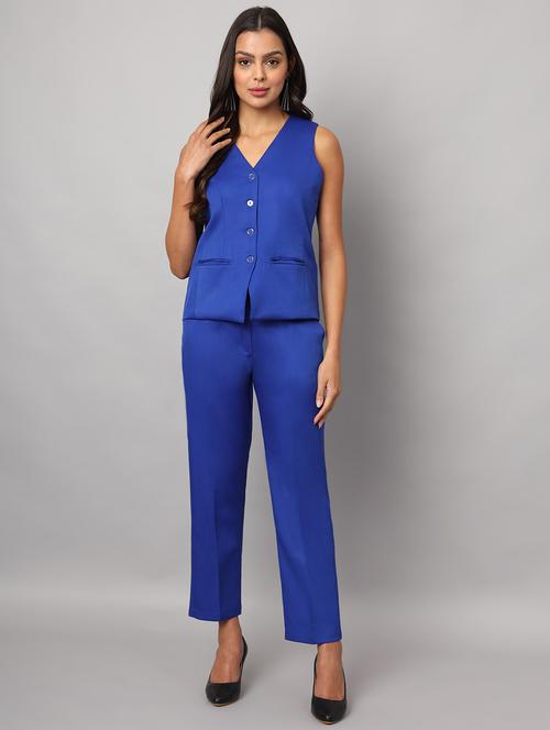 women solid vest top and trouser co-ord set - 21740845 -  Standard Image - 0