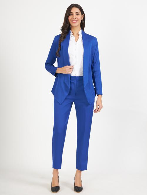 women solid blazer and trouser co-ord set - 21740852 -  Standard Image - 0