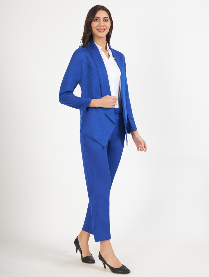 women solid blazer and trouser co-ord set - 21740852 - Standard Image - 2