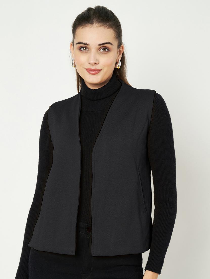 women solid sleeveless waist coat - 21740888 - Zoom Image - 0