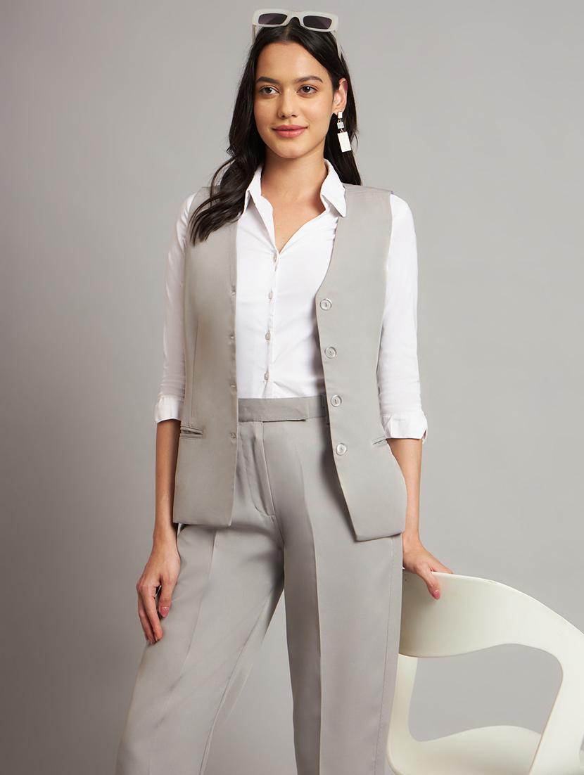 women solid sleeveless vest top - 21740915 - Zoom Image - 0