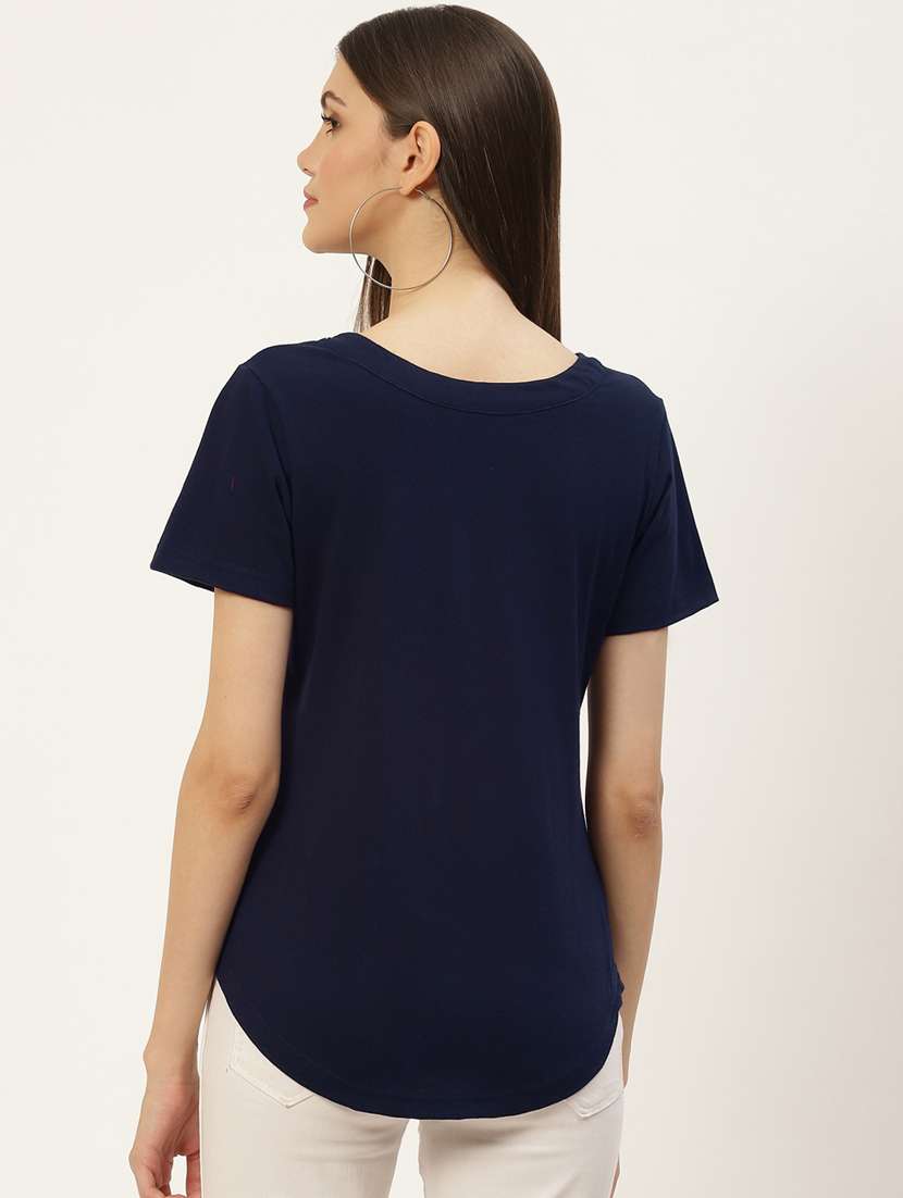 women solid short sleeves regular t-shirt - 21740927 -  Standard Image - 2