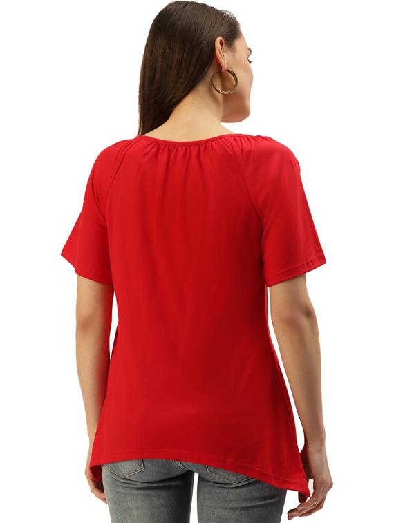women solid short sleeves regular t-shirt - 21740933 - Standard Image - 2
