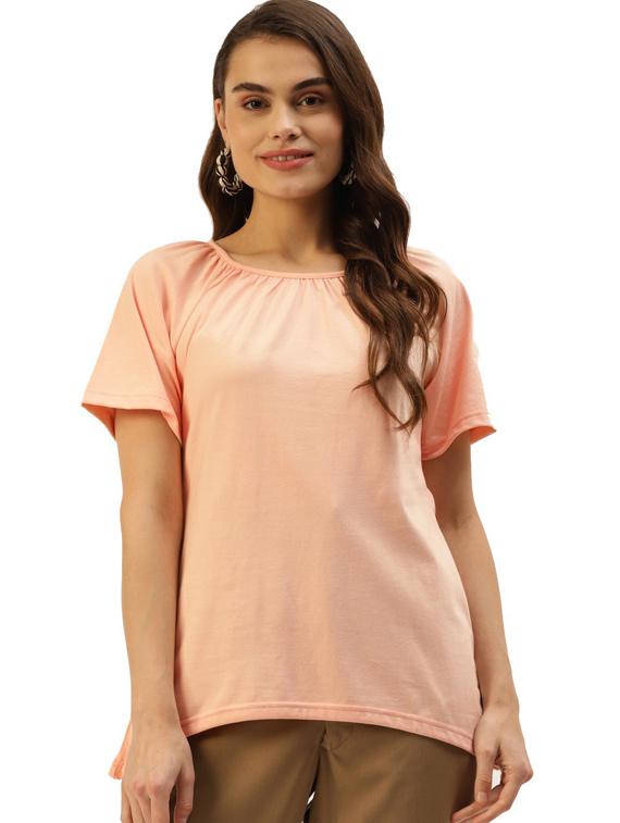 women solid short sleeves regular t-shirt - 21740934 - Zoom Image - 0