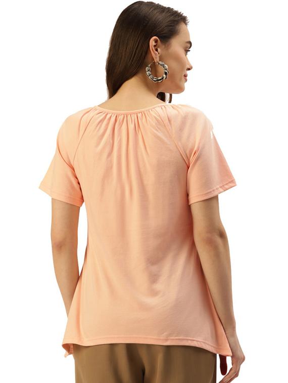 women solid short sleeves regular t-shirt - 21740934 - Standard Image - 2