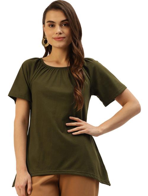 women solid short sleeves regular t-shirt - 21740935 - Standard Image - 0