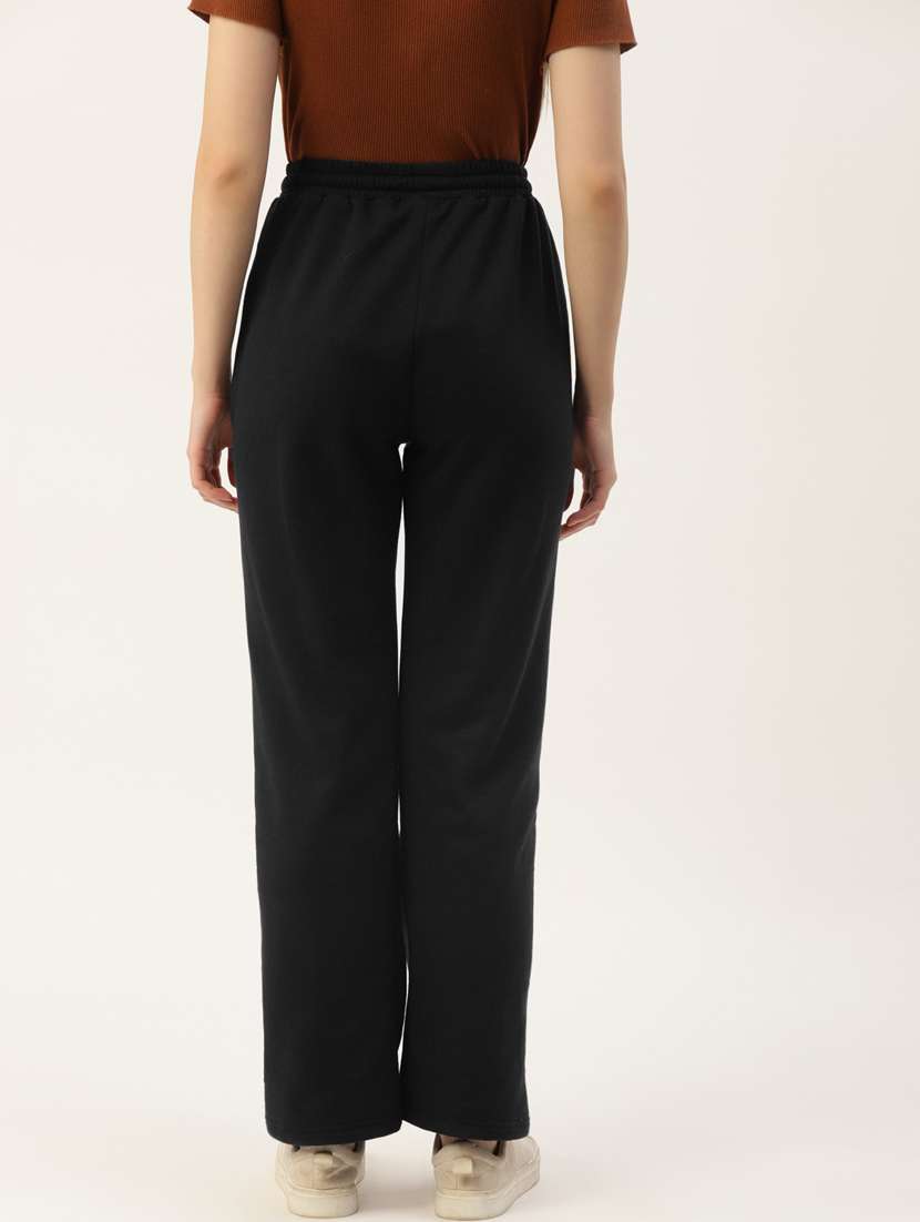 women solid mid rise straight fit trouser - 21740952 - Standard Image - 2