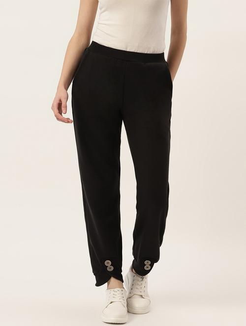 women solid mid rise jogger - 21740960 - Standard Image - 0