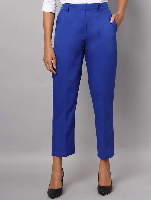 women solid high rise cigarette pant - 21740965 -  Standard Image - 0
